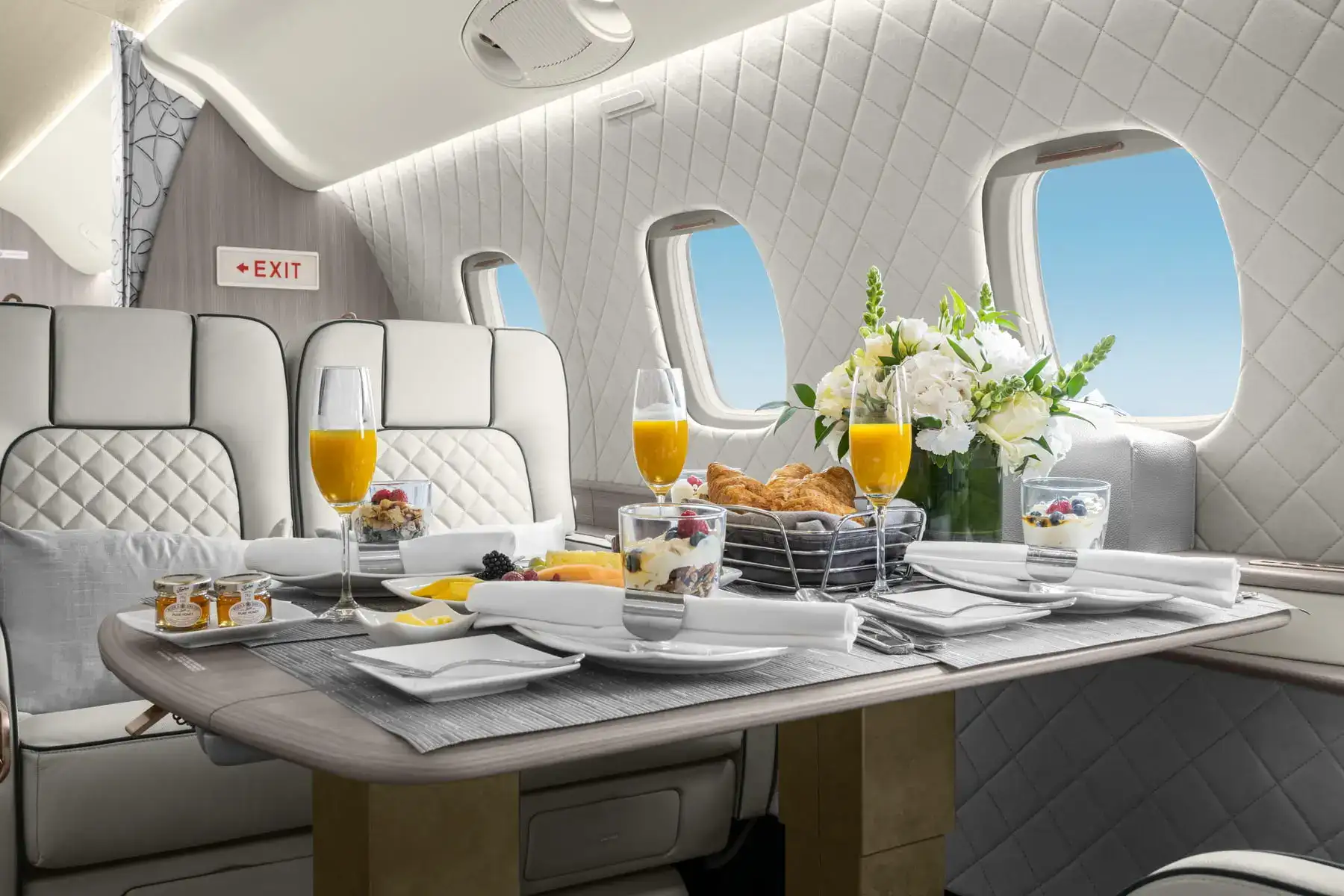 Innenraum eines Luxusflugzeugs